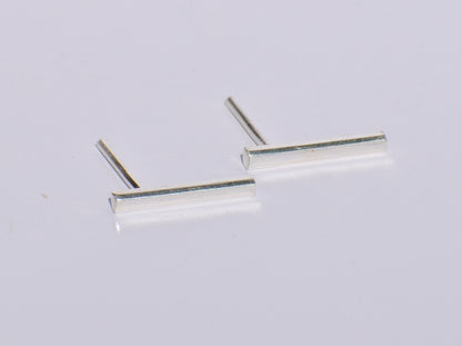 Minimalist Short Bar Earrings, Earring Studs, Line Studs, Boho Jewelry, Wedding Gift, Back To School, Christmas Gift, Sterling Silver Studs