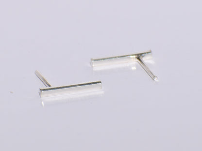 Minimalist Short Bar Earrings, Earring Studs, Line Studs, Boho Jewelry, Wedding Gift, Back To School, Christmas Gift, Sterling Silver Studs