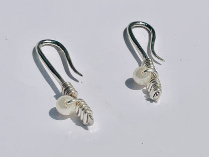 Earrings, Studs, Silver Earrings, Pearl Earrings, Wire Hoop Earrings, Gemstone Earrings, Silver Hoop Earrings, 925 Silver Handmade Earrings