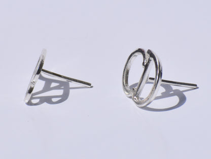 Initial Silver Earring, Custom Jewellery, Pair of Earrings, Small Stud Earrings, Cute Studs, Mother's Day Gift, Minimalist Studs, Women Gift