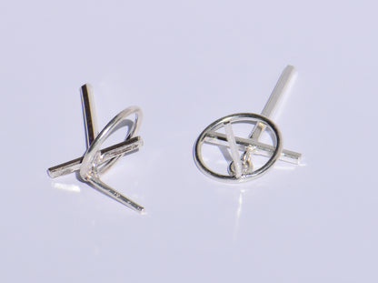 Initial Silver Earring, Custom Jewellery, Pair of Earrings, Small Stud Earrings, Cute Studs, Mother's Day Gift, Minimalist Studs, Women Gift