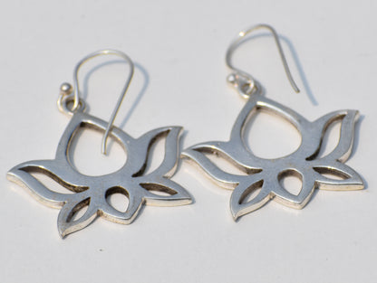 Lotus Flower Earrings, Sterling Silver Earring, Flower Jewelry, Meditation Jewelry, Bohemian Jewelry, Wedding Jewelry, Boho Jewelry, Gift