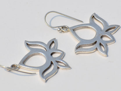 Lotus Flower Earrings, Sterling Silver Earring, Flower Jewelry, Meditation Jewelry, Bohemian Jewelry, Wedding Jewelry, Boho Jewelry, Gift