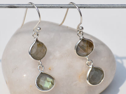 Labradorite Earrings, Natural Labradorite Earring, 925 Silver Earrings, Statement Jewelry, Birthstone Jewelry, Gift For Her, Healing Jewelry