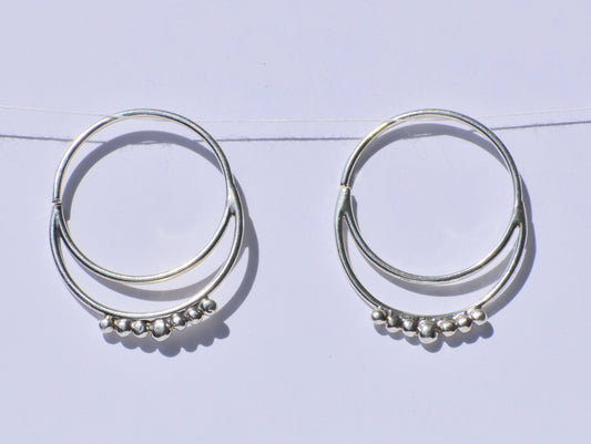 Silver Hoop Earrings, Silver Wire Hoop Earrings, 925 Sterling Silver Earrings, Earlope Earrings, Circle Earrings, Boho Jewelry, Gift For Her