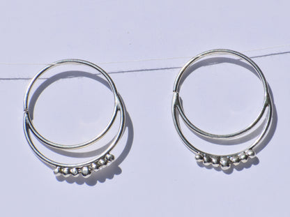 Silver Hoop Earrings, Silver Wire Hoop Earrings, 925 Sterling Silver Earrings, Earlope Earrings, Circle Earrings, Boho Jewelry, Gift For Her