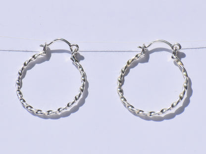 Silver Curly Earrings, Silver Hoop Earrings, Handmade Earrings, 925 Sterling Silver Earrings, Silver Twist Wire Earrings, Women Accessories