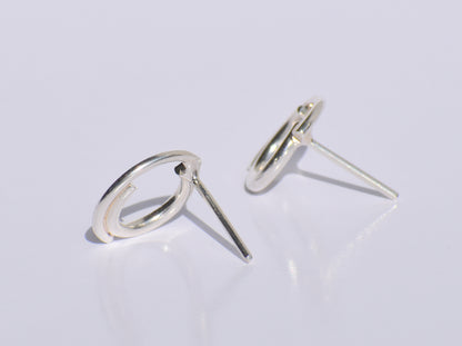 Silver Studs Earrings, Silver Geometric Studs Earrings, 925 Sterling Silver Studs Earrings, Easter's Gift, Women Accessories, Gift For Women