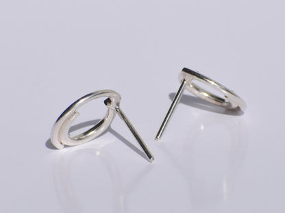 Silver Studs Earrings, Silver Geometric Studs Earrings, 925 Sterling Silver Studs Earrings, Easter's Gift, Women Accessories, Gift For Women