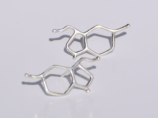 Testosterone Studs Earrings, Silver Geometric Studs Earrings, Handmade Jewelry, 925 Sterling Silver Studs Earrings, Anniversary Gift For Her