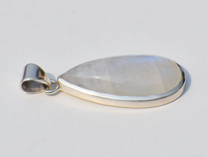 Natural Moonstone Pendant, Pear Shape Moonstone, Blue-Flash Moonstone, Healing Crystal, Bohemian Jewelry, Wedding Jewelry, Pendant For Her