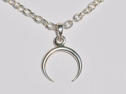 Crescent Moon Pendant, 925 Sterling Silver Pendant, Celestial Jewelry, Wedding Pendant, Unisex Pendant, Womens Pendant, Minimalist Pendant