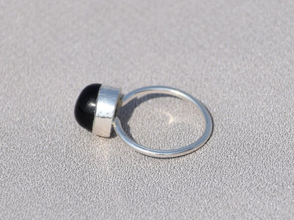 Black Onyx Sterling Silver Ring – Handmade Boho Statement Jewelry