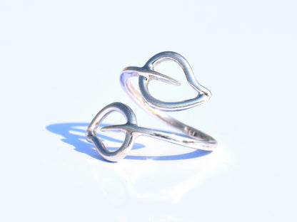 Silver Leaf Ring, Handmade Ring, 925 Sterling Silver Ring, Midi Ring, Wedding Ring, Women Ring, Statement Ring, Valentine Gift, Gift For her