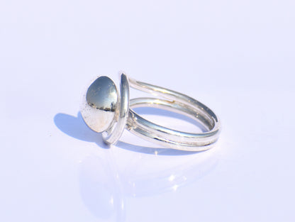 Silver Ball Adjustable Ring – Handmade 925 Sterling Silver Unisex Jewelry