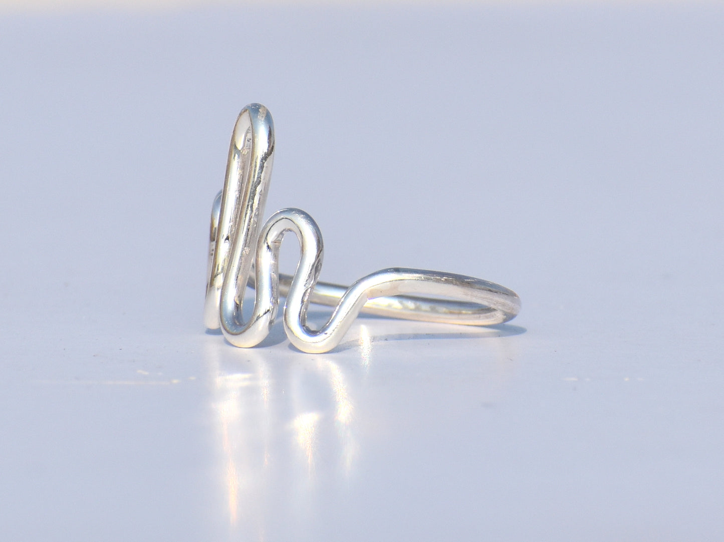 Silver Heart  Ring, 925 Sterling Silver Ring, Fine Ring, Women Ring, Statement Ring, Knuckle Ring, Wave Ring, Anniversary Gift, Gift For Her