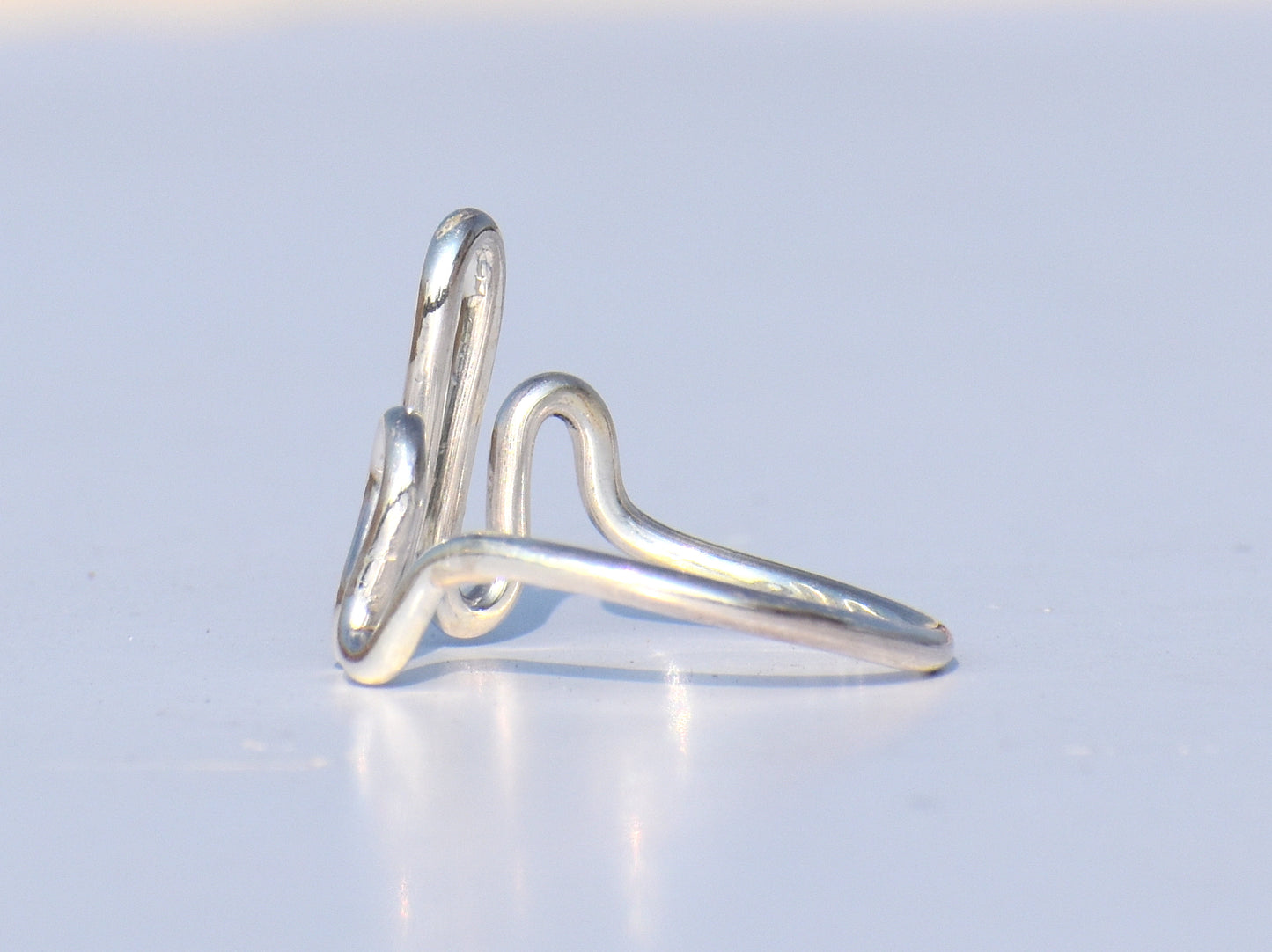 Silver Heart  Ring, 925 Sterling Silver Ring, Fine Ring, Women Ring, Statement Ring, Knuckle Ring, Wave Ring, Anniversary Gift, Gift For Her