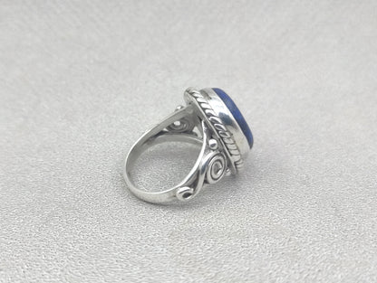 Natural Lapis Lazuli Ring, 925 Sterling Silver Ring, Lapis Ring, Lapis Lazuli Jewelry, Oval Gemstone Ring, Handmade Ring, Rings For Woman