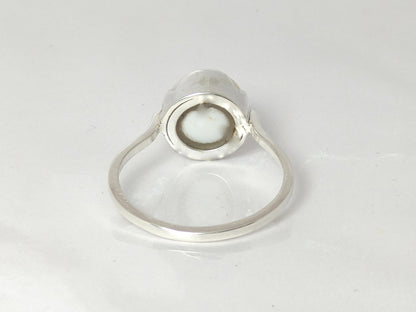 Pearl Ring, Gemstone Ring, Sterling Silver Ring, Handmade Ring, Vintage Jewelry, Unisex Ring, Birthstone Ring, Stone Ring, Anniversary Gift