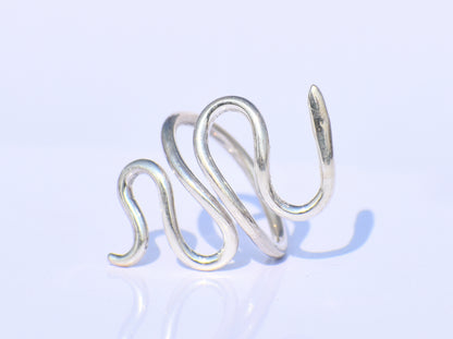 Snake Ring, Sterling Silver Ring, Snake Wrap Ring, Snake Reptile Jewelry, Adjustable Ring, Handmade Ring, Knuckle Ring, Gift For Her