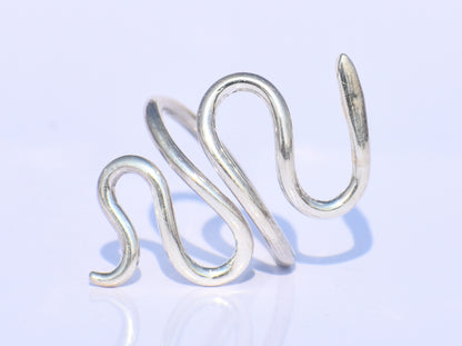 Snake Ring, Sterling Silver Ring, Snake Wrap Ring, Snake Reptile Jewelry, Adjustable Ring, Handmade Ring, Knuckle Ring, Gift For Her