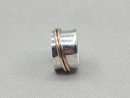 Spinner Ring, Dual Spinner, Meditation Ring, Gypsy Band, Sterling Silver Ring, Handmade Jewelry, Yoga Band, Statement Jewelry, Gift For Her