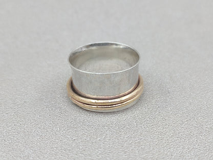 Spinner Ring, Dual Spinner, Meditation Ring, Gypsy Band, Sterling Silver Ring, Handmade Jewelry, Yoga Band, Statement Jewelry, Gift For Her