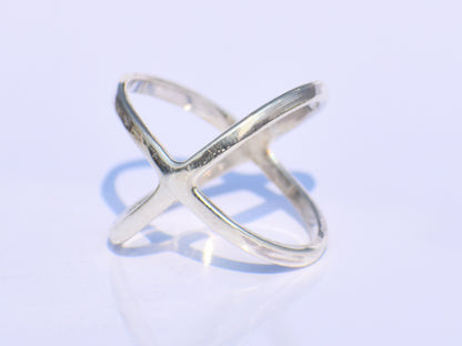 Criss Cross Ring, X Cross Ring, Sterling Silver Jewelry, Handmade Jewelry, Silver X Ring, Statement X Ring, Recycled Silver, Everyday Ring