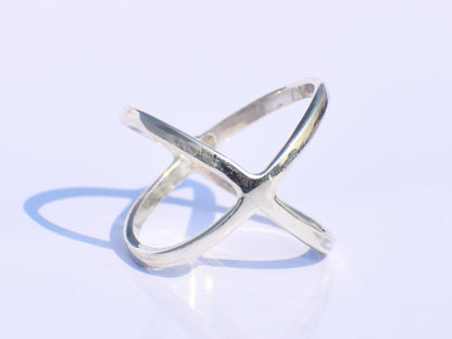 Criss Cross Ring, X Cross Ring, Sterling Silver Jewelry, Handmade Jewelry, Silver X Ring, Statement X Ring, Recycled Silver, Everyday Ring