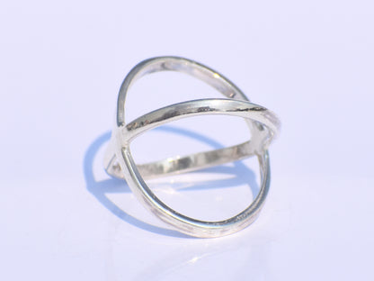 Criss Cross Ring, X Cross Ring, Sterling Silver Jewelry, Handmade Jewelry, Silver X Ring, Statement X Ring, Recycled Silver, Everyday Ring