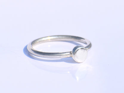 Silver Moon Ring, Silver Circle Ring, 925 Sterling Silver Ring, Handmade Ring, Unisex Ring, Stacking Ring, Silver Dainty Ring, Gift For Her