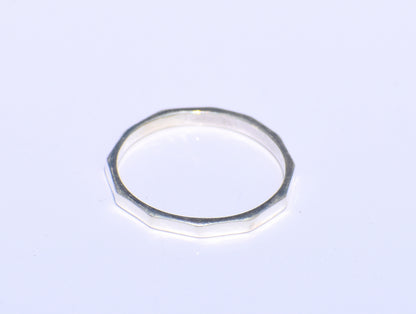 Fine Hammered Ring, Sterling Silver Ring, Midi Ring, Thin Band Ring, Screw Ring, Statement Ring, Friendship Ring, Sorry Gift, Back To School