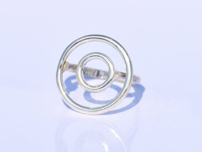 Hollow Circle Ring, Sterling Silver Ring, Adjustable Ring, Minimalist Ring, Stackable Ring, Midi Ring, Bridel Ring, Wedding Ring, Boho Ring