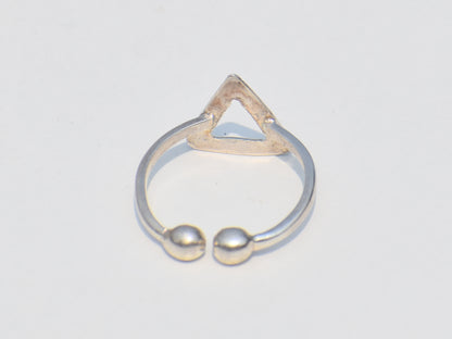 Hollow Triangle Ring, Adjustable Ring, Sterling Silver Ring, Dainty Ring, Boho Ring, Stacking Ring, Duzy Ring, Personalized Ring, Plain Ring