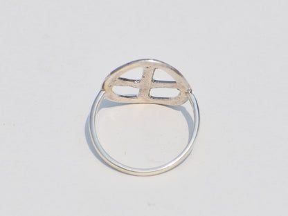 Peace Ring, Symbol Ring, Handmade Ring, Silver Ring, Stackable Ring, Girls Ring, Women Casual Ring, Meditation Ring, Greek Ring, Rustic Ring