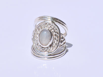 Moonstone Ring, Sterling Silver Ring, Precious Ring, Statement Ring, Handmade Ring, Wedding Ring, Bohemian Ring, Gemstone Ring, Gift For Her