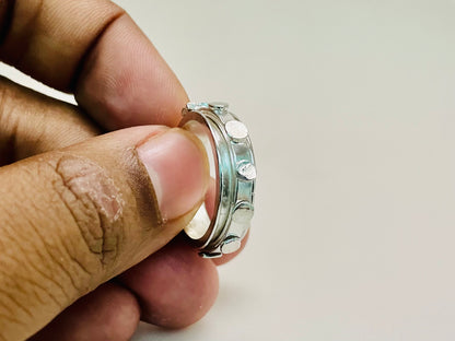Star Spinner Ring, Silver Band Ring, Silver Star Ring, Handmade Ring, Meditation Ring, Chunky Ring, Fidget Ring, Anniversary Gift For Her