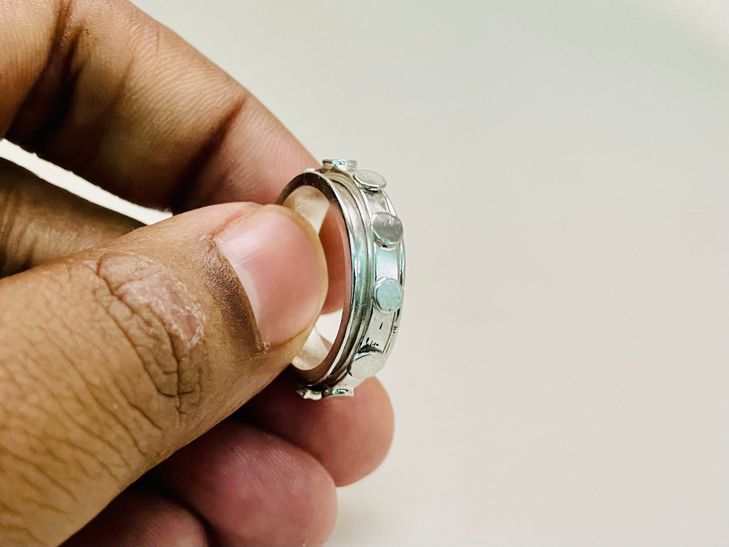 Star Spinner Ring, Silver Band Ring, Silver Star Ring, Handmade Ring, Meditation Ring, Chunky Ring, Fidget Ring, Anniversary Gift For Her
