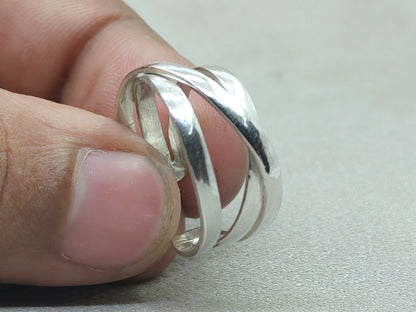 Chunky Band Ring, Sterling Silver Ring, Handmade Band Ring, Statement Ring, Adjustable Ring, Wedding Gift, Ring For Her, Bohemian Jewelry