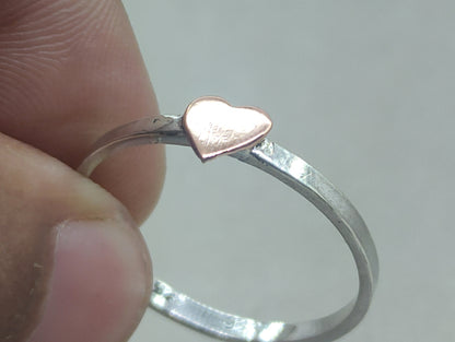 Heart Ring, Midi Ring, Thin Band Ring, Handmade Ring, Sterling Silver Ring, Statement Ring, Stacking Ring, Fidget Ring, Chunky Ring For Her