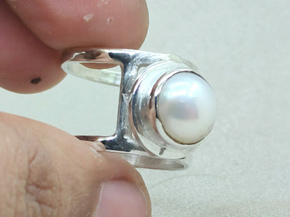 Pearl Band Ring, 925 Sterling Silver Ring, Handmade Ring, Fresh Water Pearl Ring, Handmade Ring, Zodiac Ring, Unisex Ring, Birthstone Ring