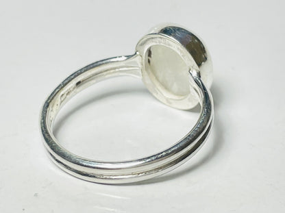 Moonstone Ring, 925 Silver Ring, Rainbow Moonstone Ring, June Birthstone, Blue Flame Moonstone Ring, Oval Moonstone Ring, Statement Jewelry